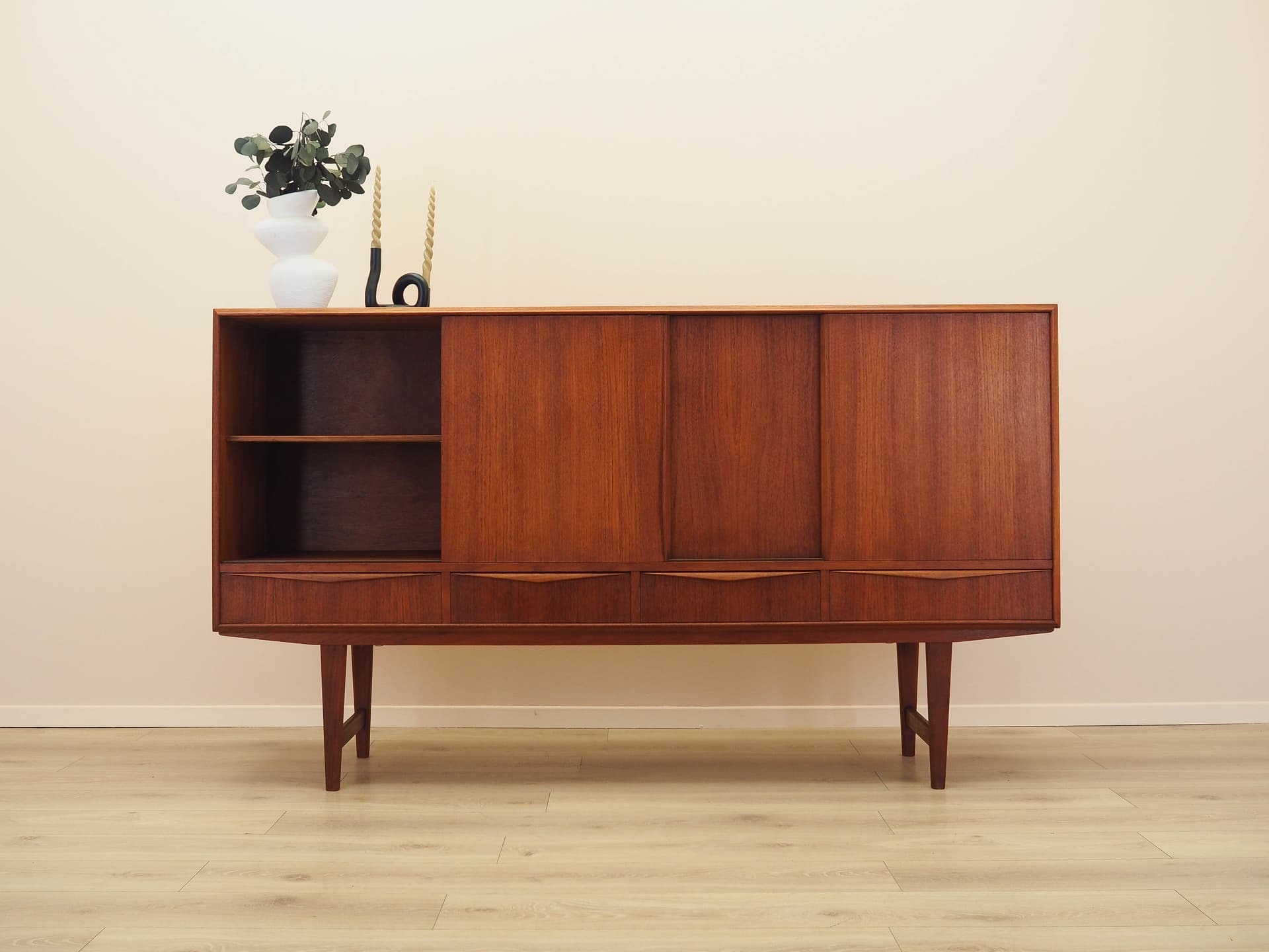 Highboard, tek brązowy, proj. E.W. Bach, Dania, lata 60. - 292462