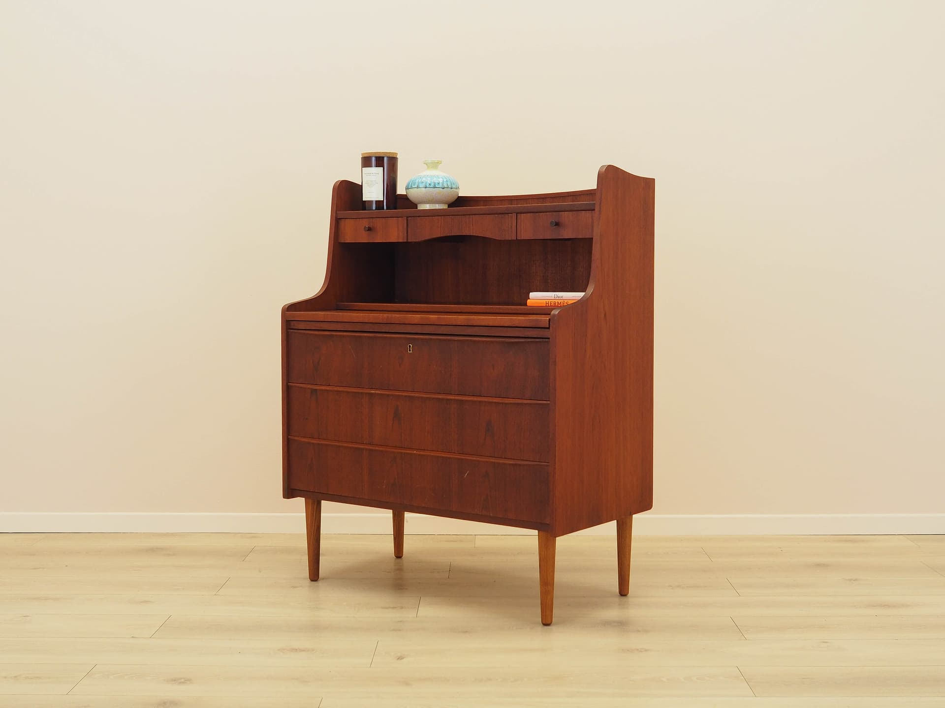 Secretary desk, brown, teak, Denmark, 1970s. - 292477