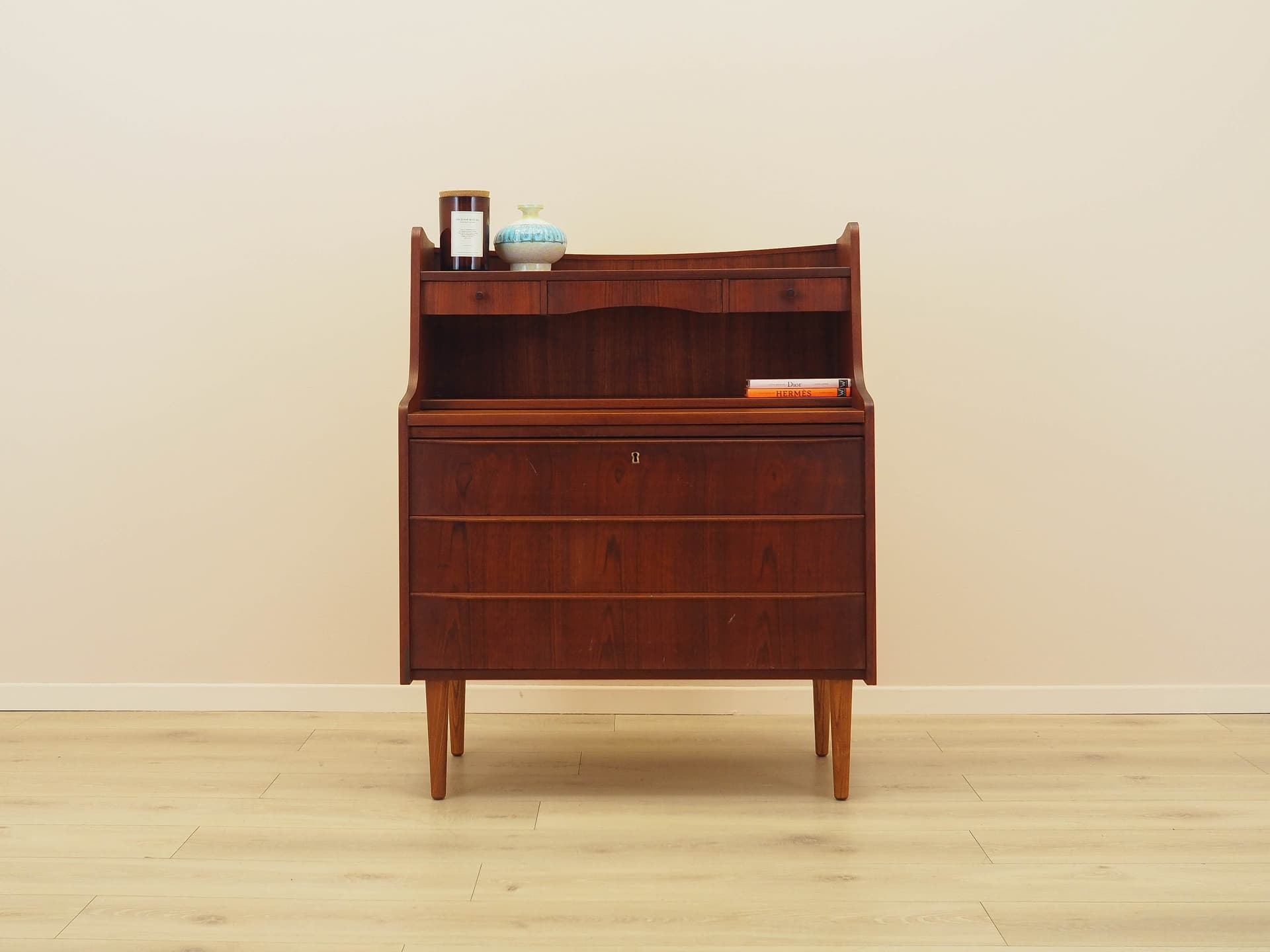 Secretary desk, brown, teak, Denmark, 1970s. - 292475