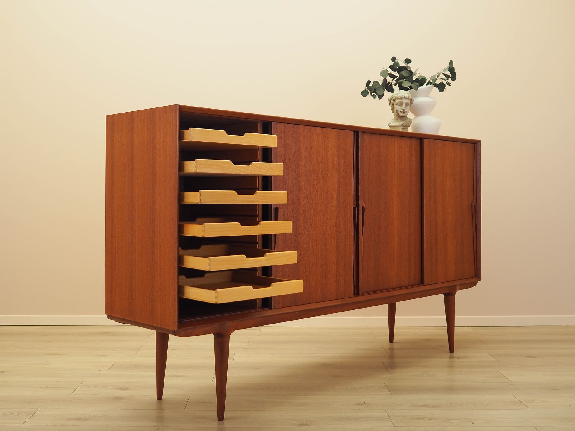 Highboard Model 19, brązowy, teak, Omann Jun, Dania, lata 70. - 292494