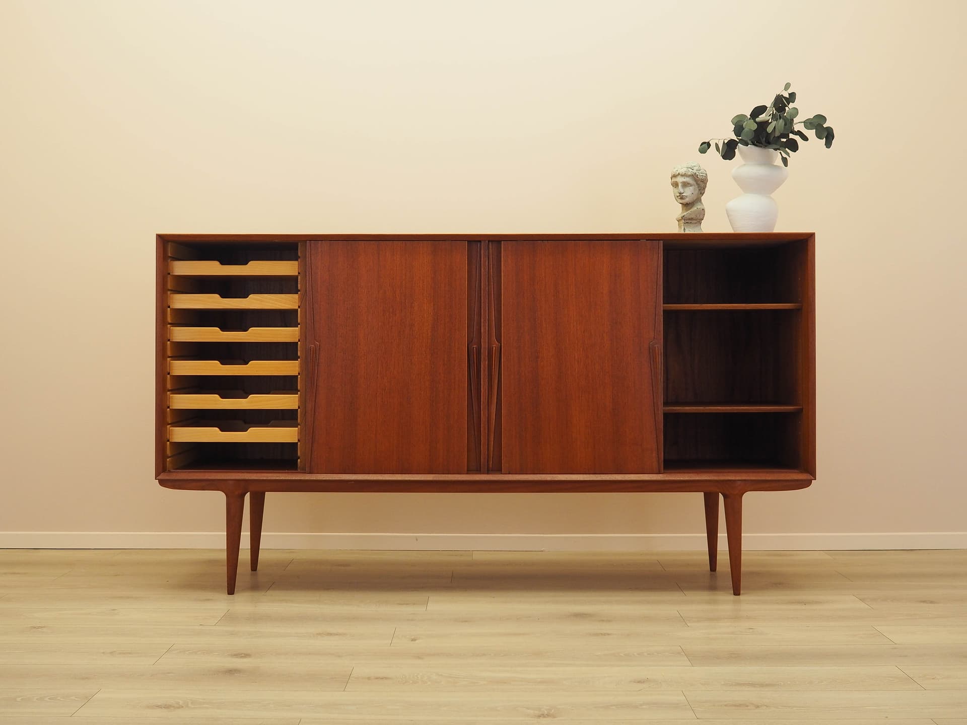 Highboard Model 19, brązowy, teak, Omann Jun, Dania, lata 70. - 292492