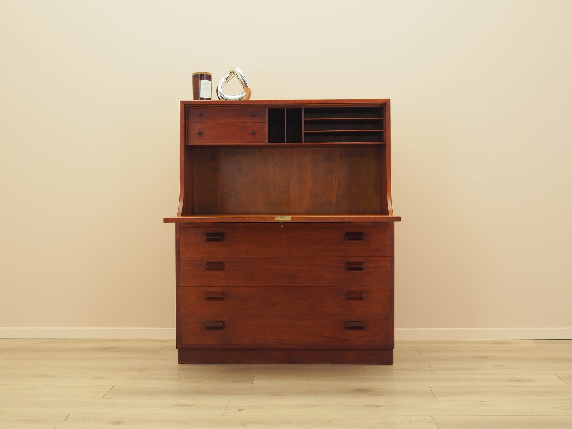 Secretary Desk, brown teak, by B. Mogensen, Denmark, 1960s. - 292505