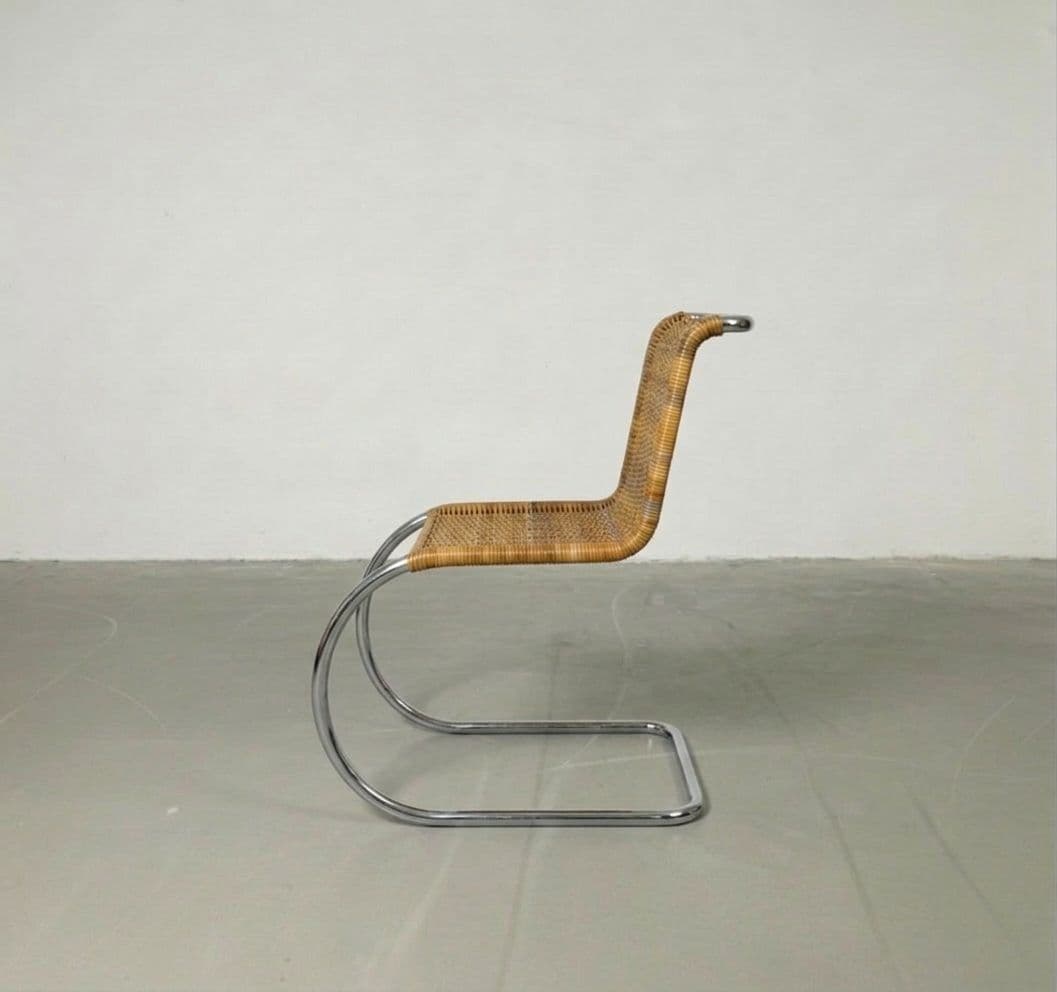 Krzesło wg. proj. L. Mies van der Rohe, stal, rattan - 292545
