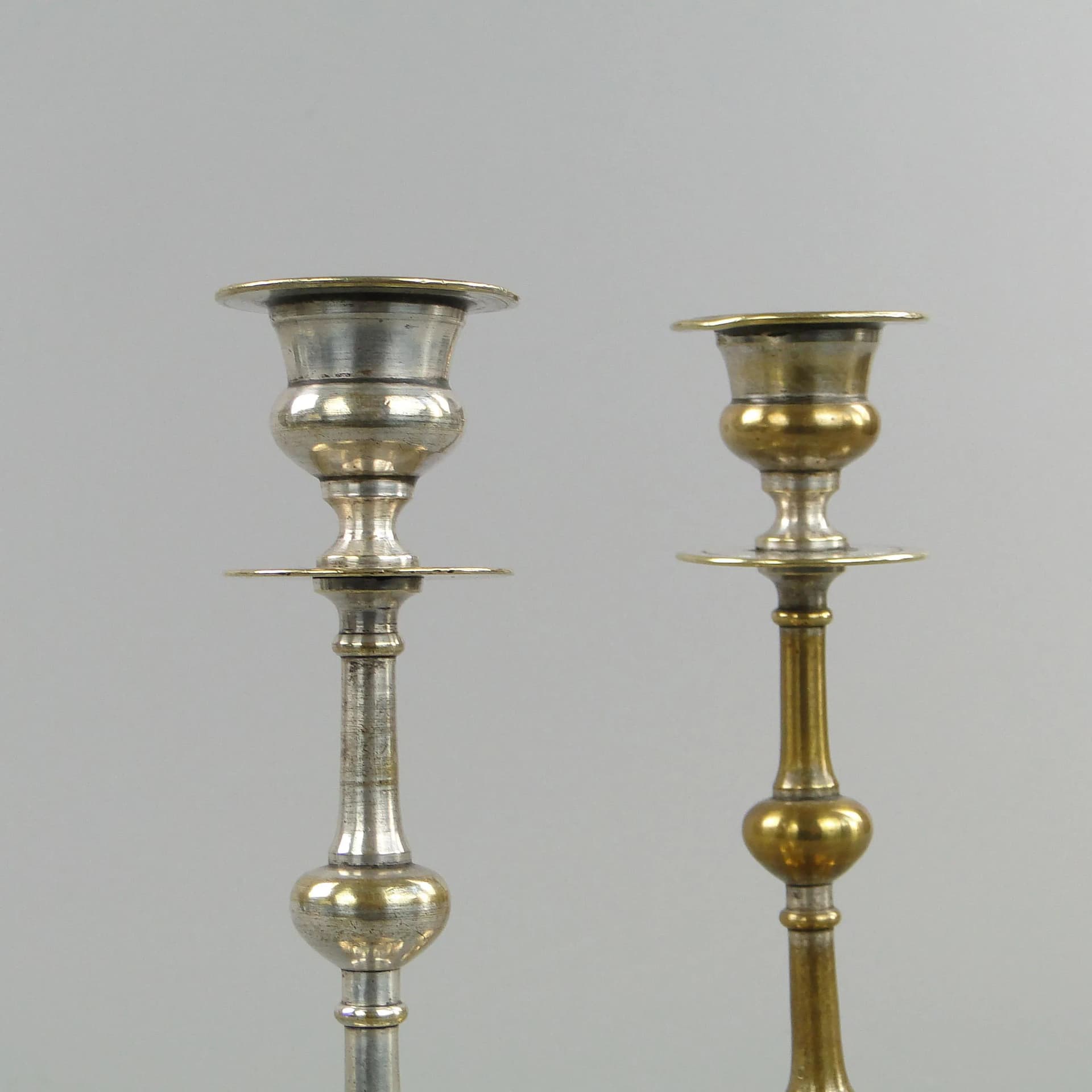 Para świeczników, mosiądz platerowany srebrem, Schiffers, Polska, początek XX w. - 21569
