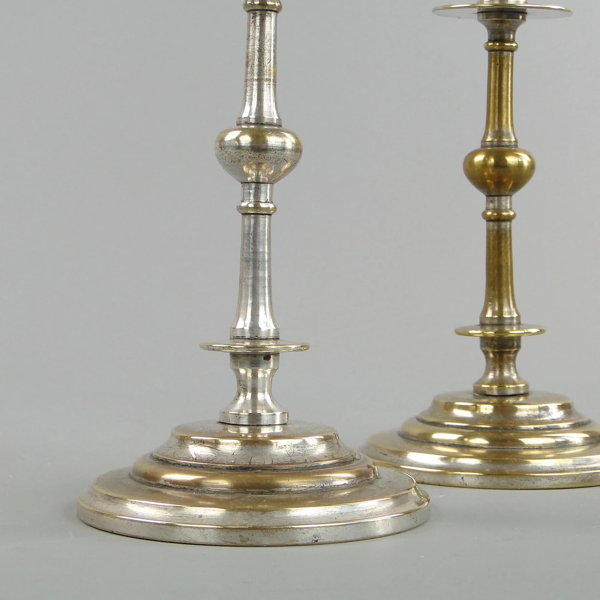 Para świeczników, mosiądz platerowany srebrem, Schiffers, Polska, początek XX w. - 21568