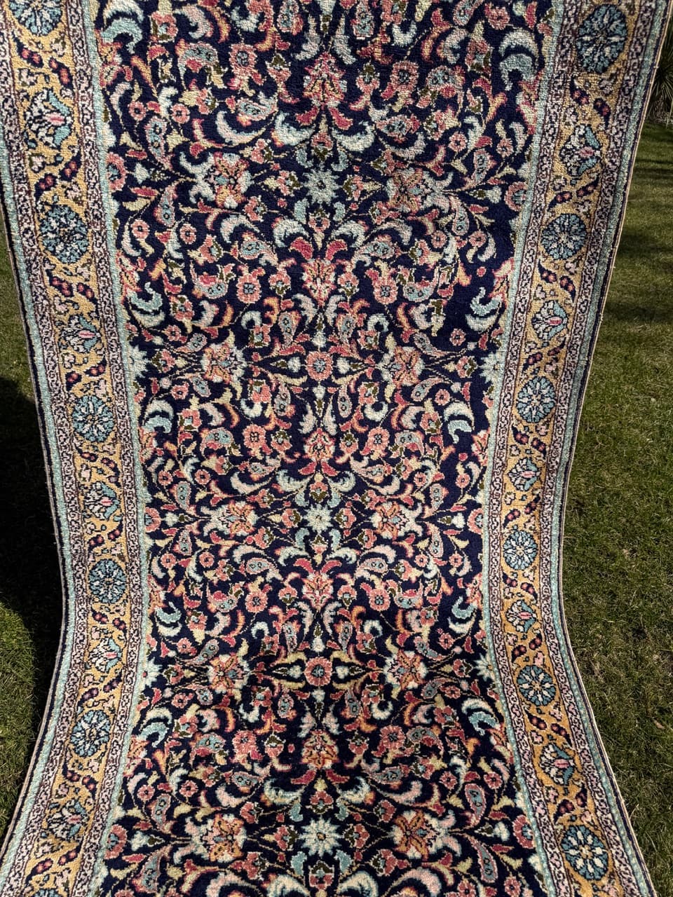 Dywan chodnik Ghoum, jedwab multikolor, Iran, 310x95 cm - 292574