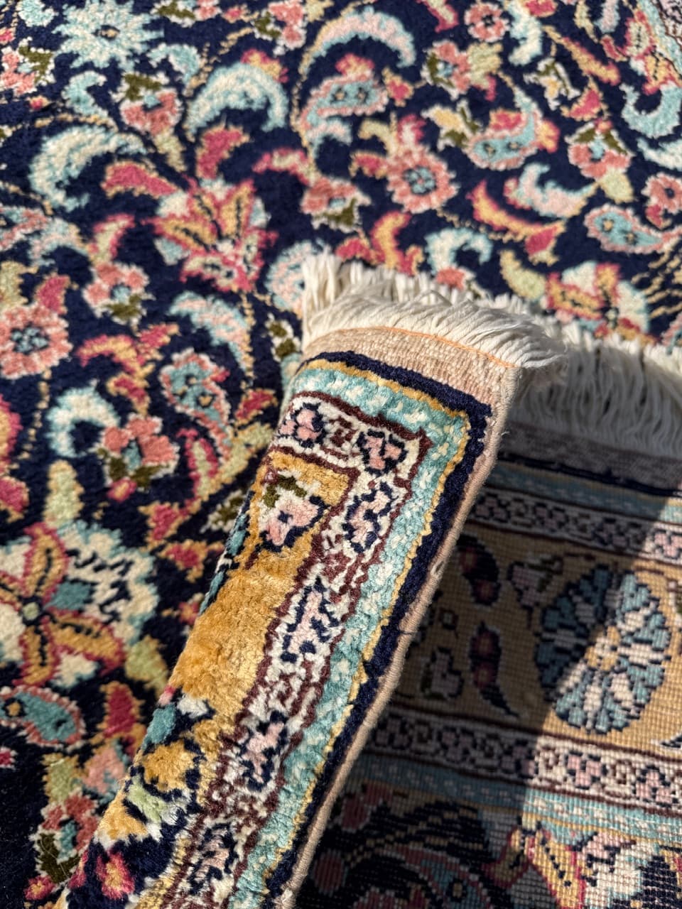 Dywan chodnik Ghoum, jedwab multikolor, Iran, 310x95 cm - 292580