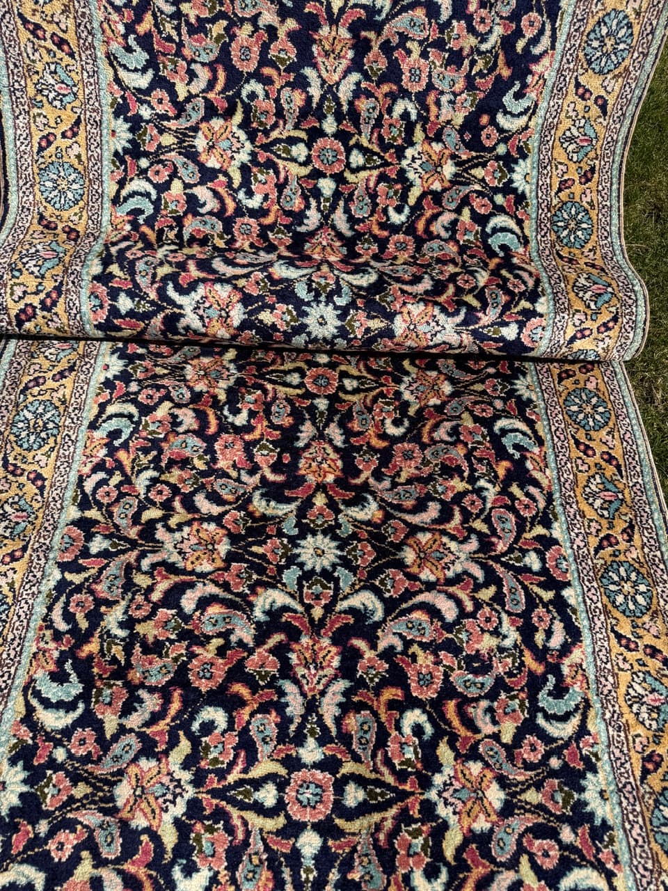 Dywan chodnik Ghoum, jedwab multikolor, Iran, 310x95 cm - 292583