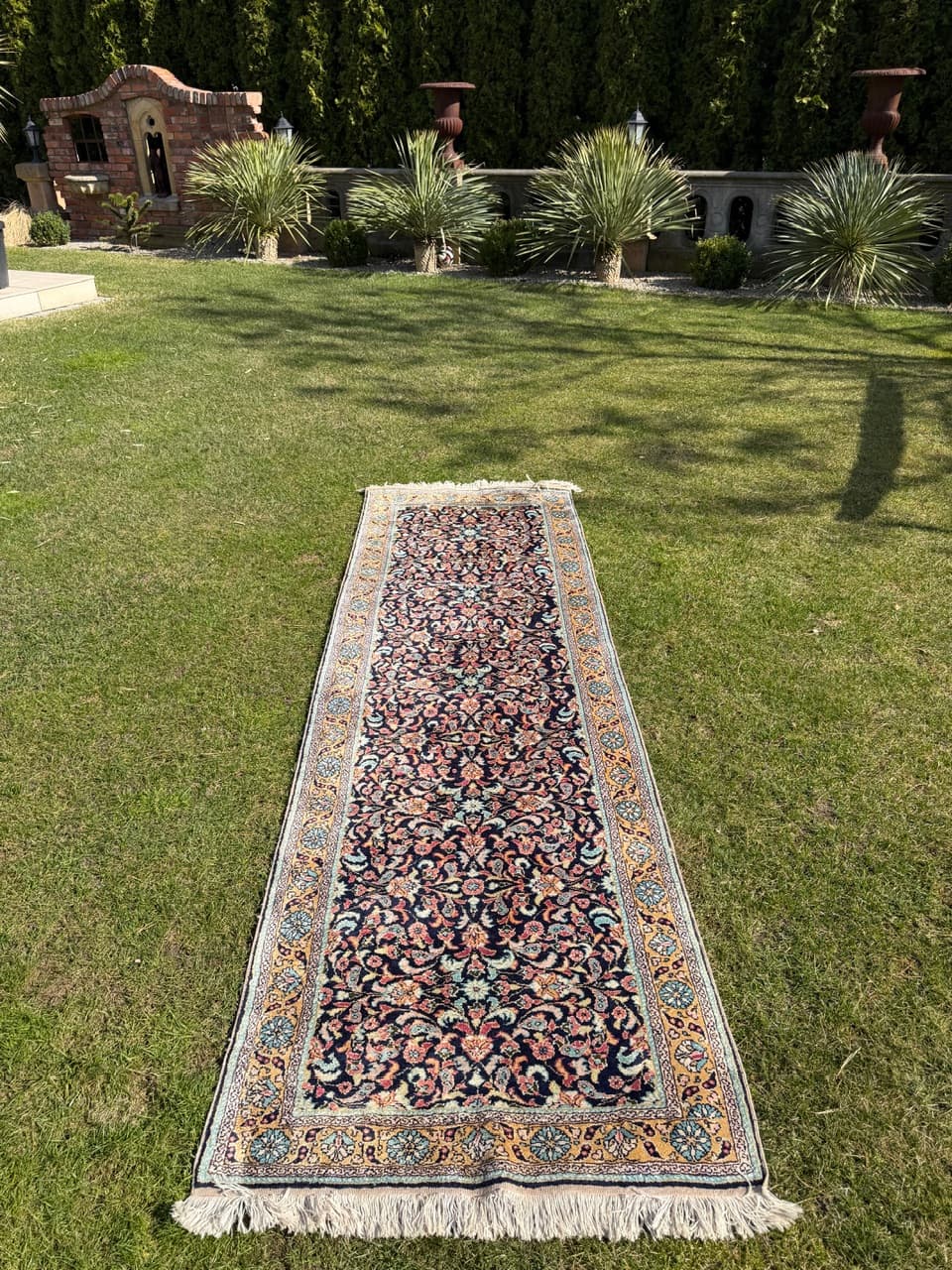 Dywan chodnik Ghoum, jedwab multikolor, Iran, 310x95 cm - 292576