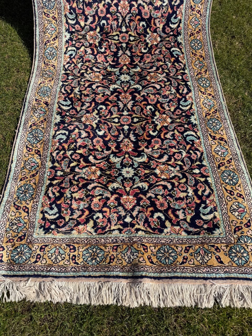 Dywan chodnik Ghoum, jedwab multikolor, Iran, 310x95 cm - 292573