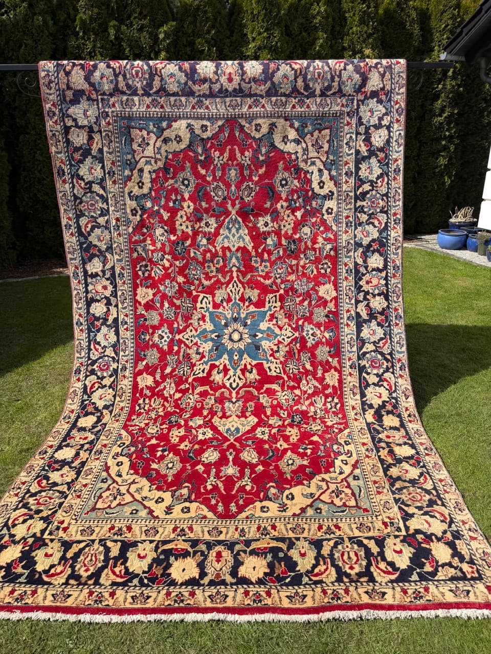 Dywan Keshan, czerwony, wełna, Iran, 340x200 cm - 292593