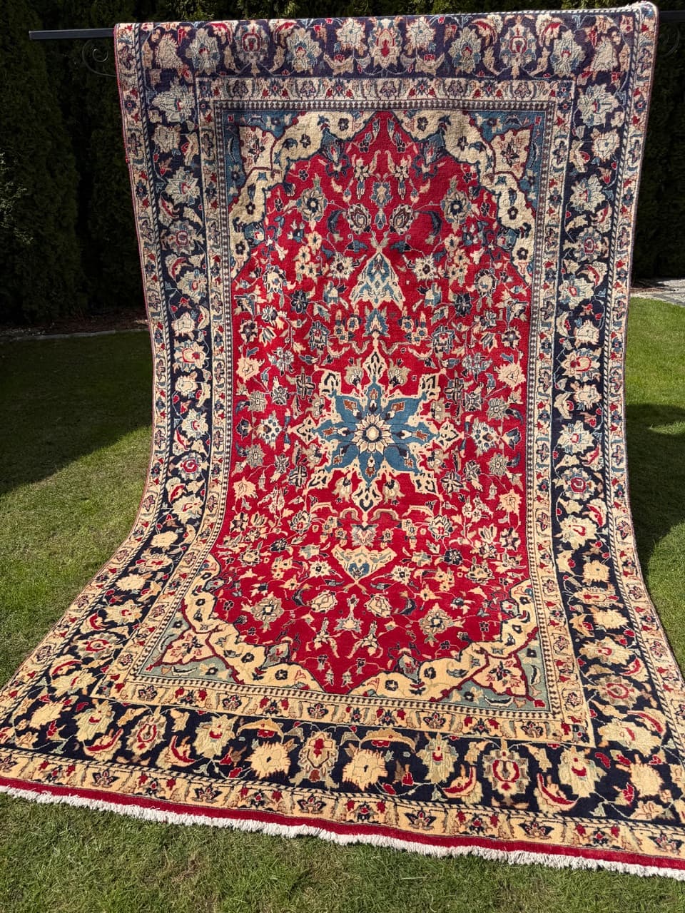 Dywan Keshan, czerwony, wełna, Iran, 340x200 cm - 292588