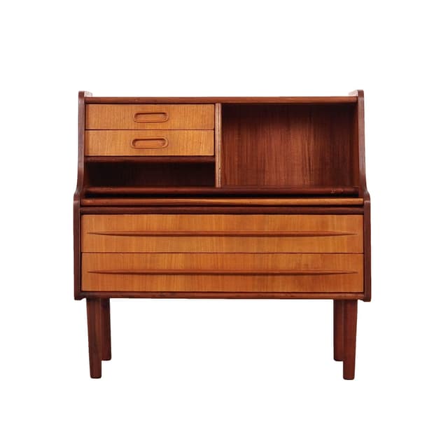 Children's secretary desk, brown, teak, Denmark, 1970s. - DIMENSION