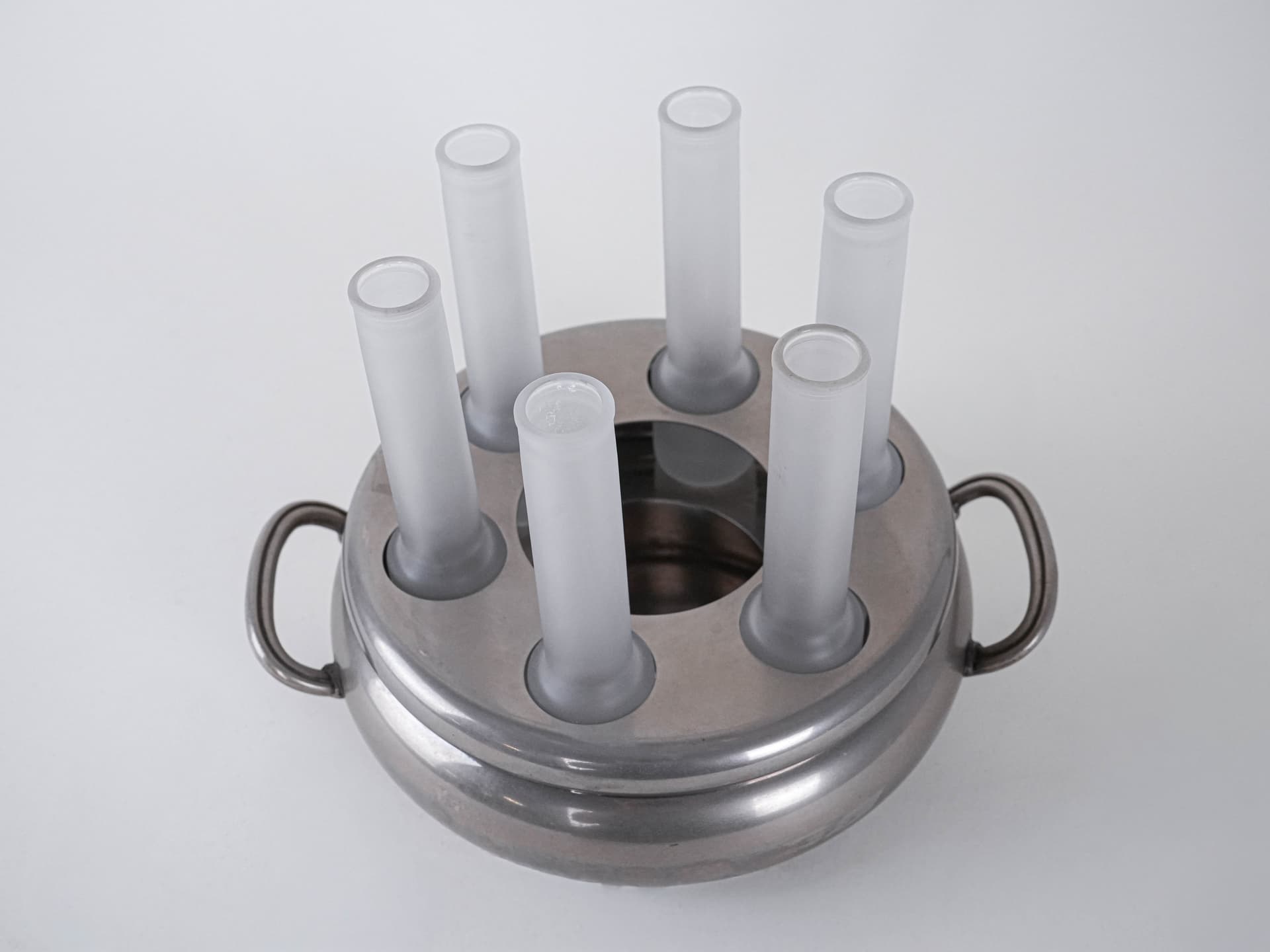 Serving set, transparent glass, silver metal, Italy, 1970s. - 292883