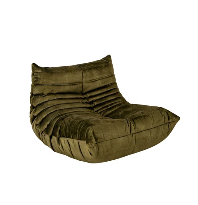 Fotel wypoczynkowy Togo, wave velvet olive - WYMIARY