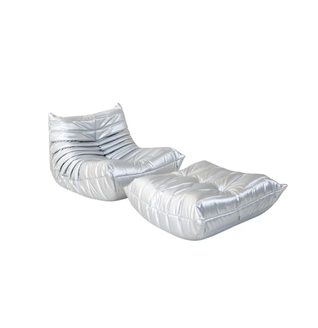 Fotel wypoczynkowy Togo z podnóżkiem, space grey - WYMIARY