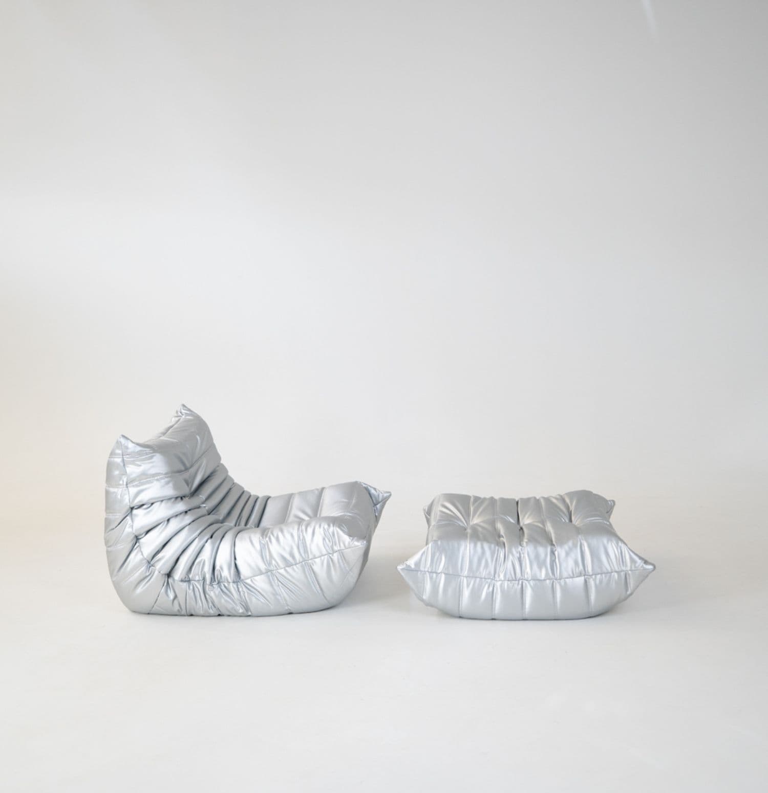 Fotel wypoczynkowy Togo z podnóżkiem, space grey - 292978