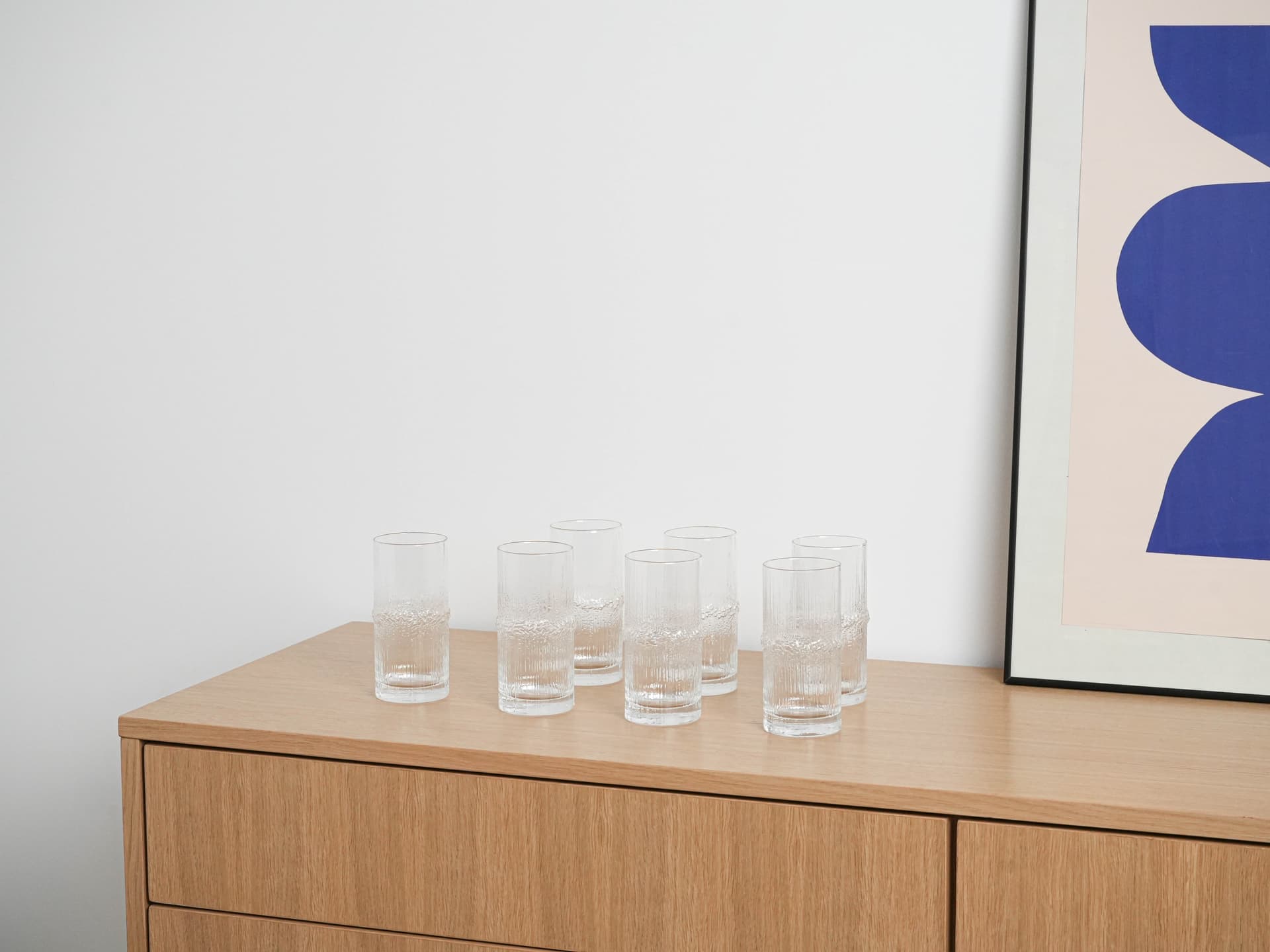 Komplet szklanek Niva, szkło transparentne, proj. T. Wirkkala, Iittala, Finlandia, lata 70. - 293179