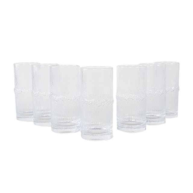 Komplet szklanek Niva, szkło transparentne, proj. T. Wirkkala, Iittala, Finlandia, lata 70. - WYMIARY