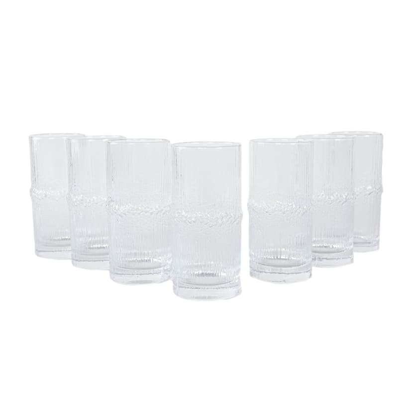 Komplet szklanek Niva, szkło transparentne, proj. T. Wirkkala, Iittala, Finlandia, lata 70.