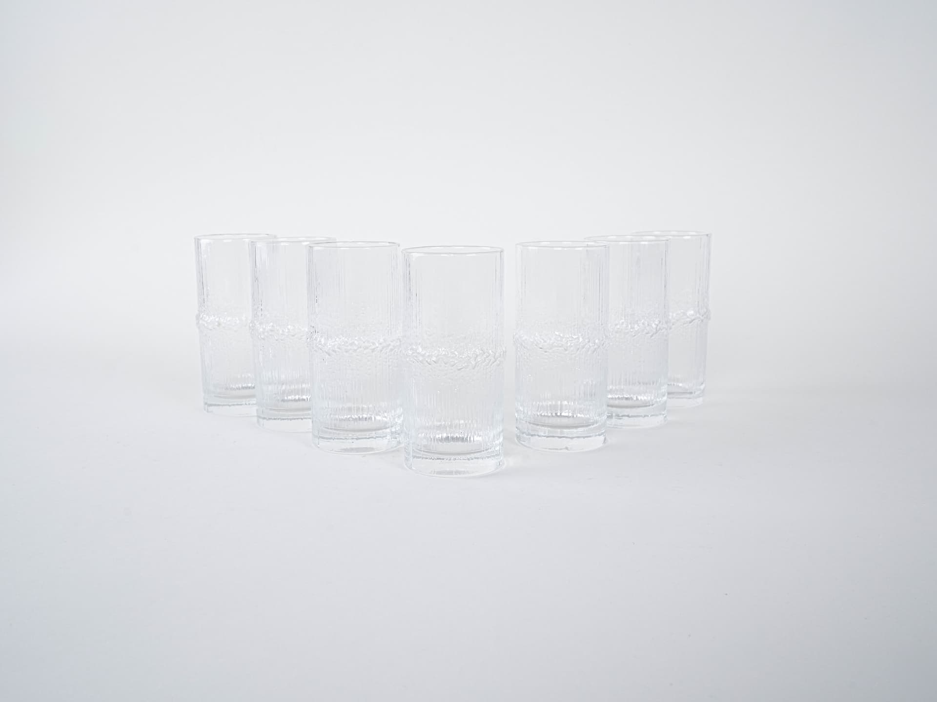 Komplet szklanek Niva, szkło transparentne, proj. T. Wirkkala, Iittala, Finlandia, lata 70. - 293175