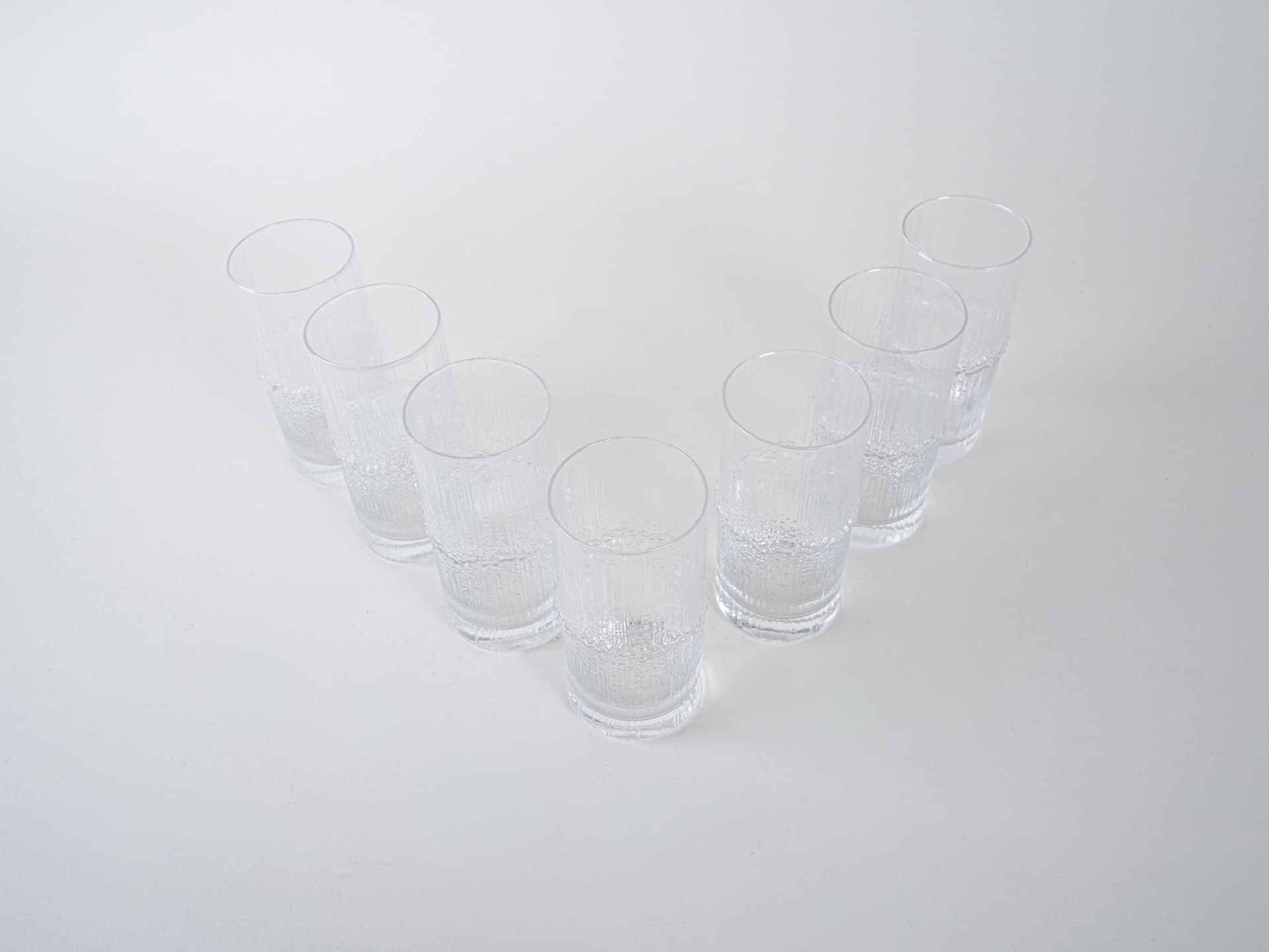 Komplet szklanek Niva, szkło transparentne, proj. T. Wirkkala, Iittala, Finlandia, lata 70. - 293176