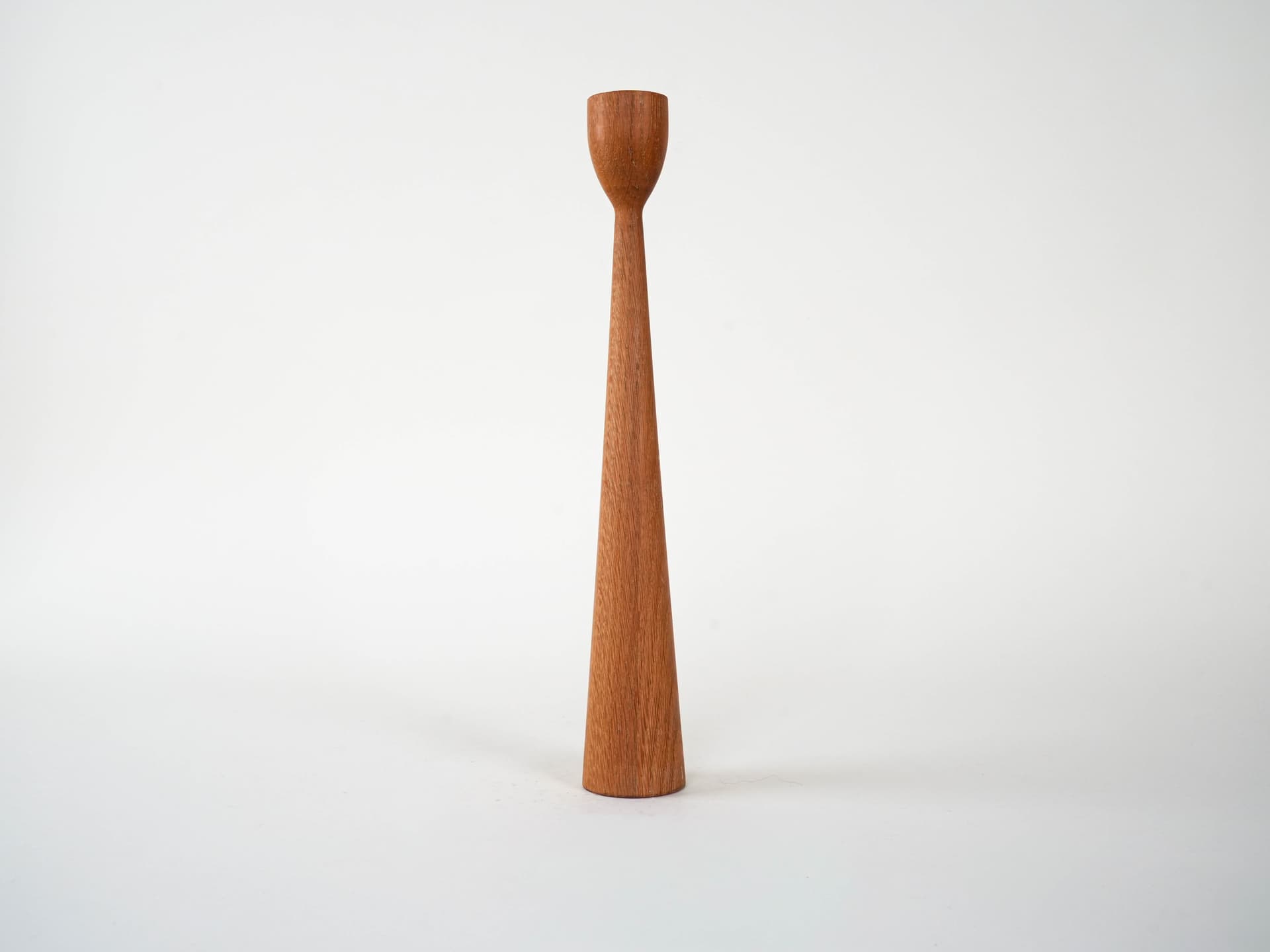 Świecznik, brązowy, teak srebrny metal, Dania, lata 70. - 293254