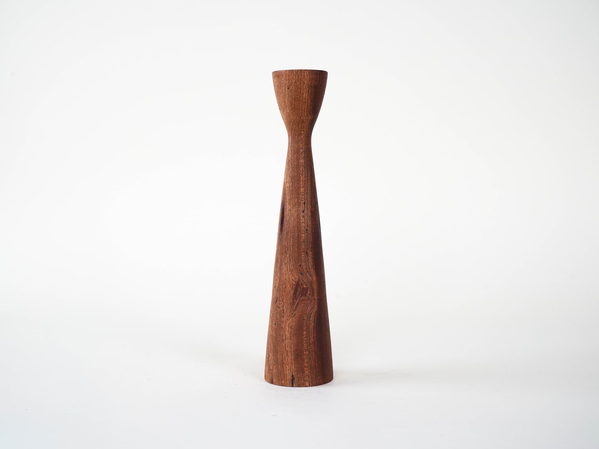 Świecznik, brązowy, teak, metal, Dania, lata 60. - 293284