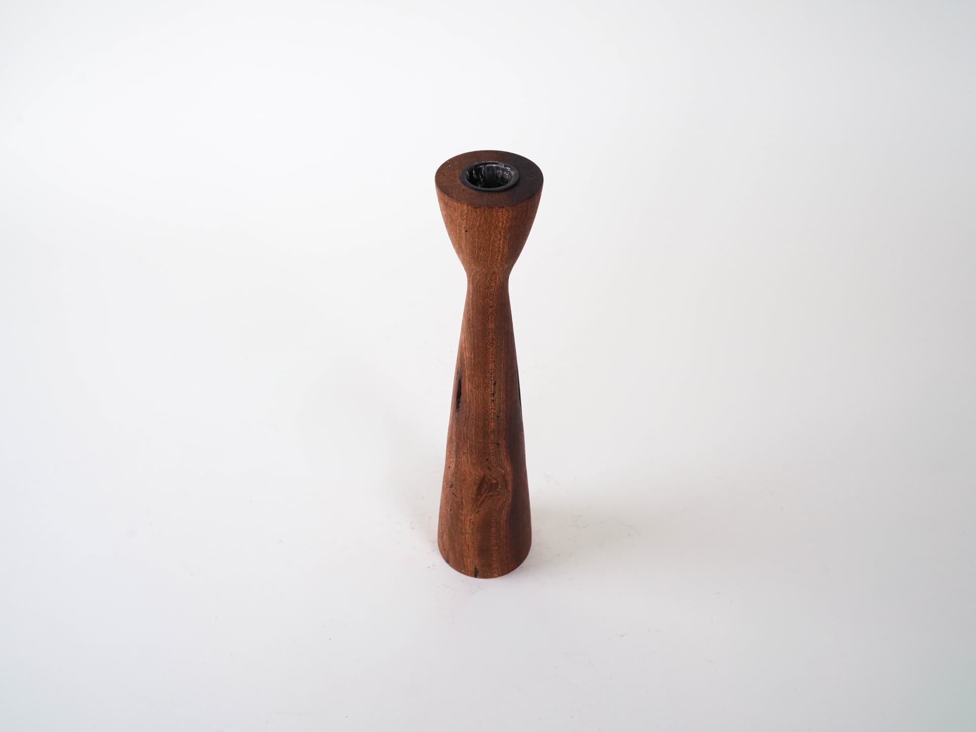 Świecznik, brązowy, teak, metal, Dania, lata 60. - 293282