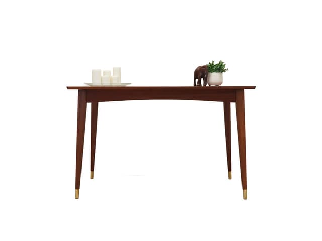 Stół mahoniowy, ciemny brąz, Dania, lata 70. - WYMIARY