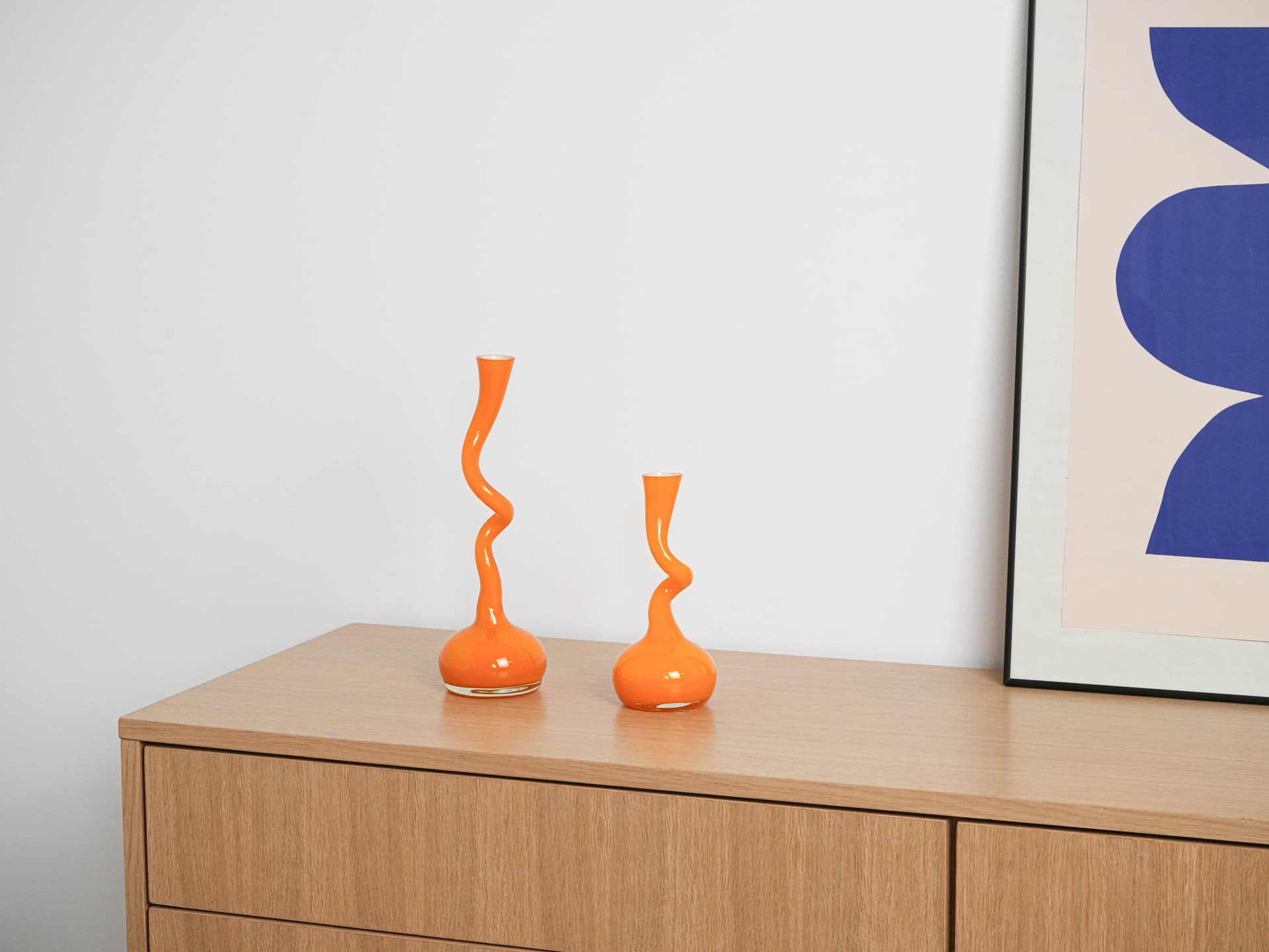 Wazon Swing Vase, pomarańczowy, szkło, proj. B. Bonnesen, Normann Copenhagen, Dania, lata 80. - 293350