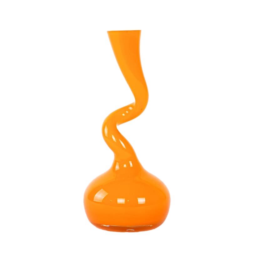 Wazon Swing Vase, pomarańczowy, szkło, proj. B. Bonnesen, Normann Copenhagen, Dania, lata 80.