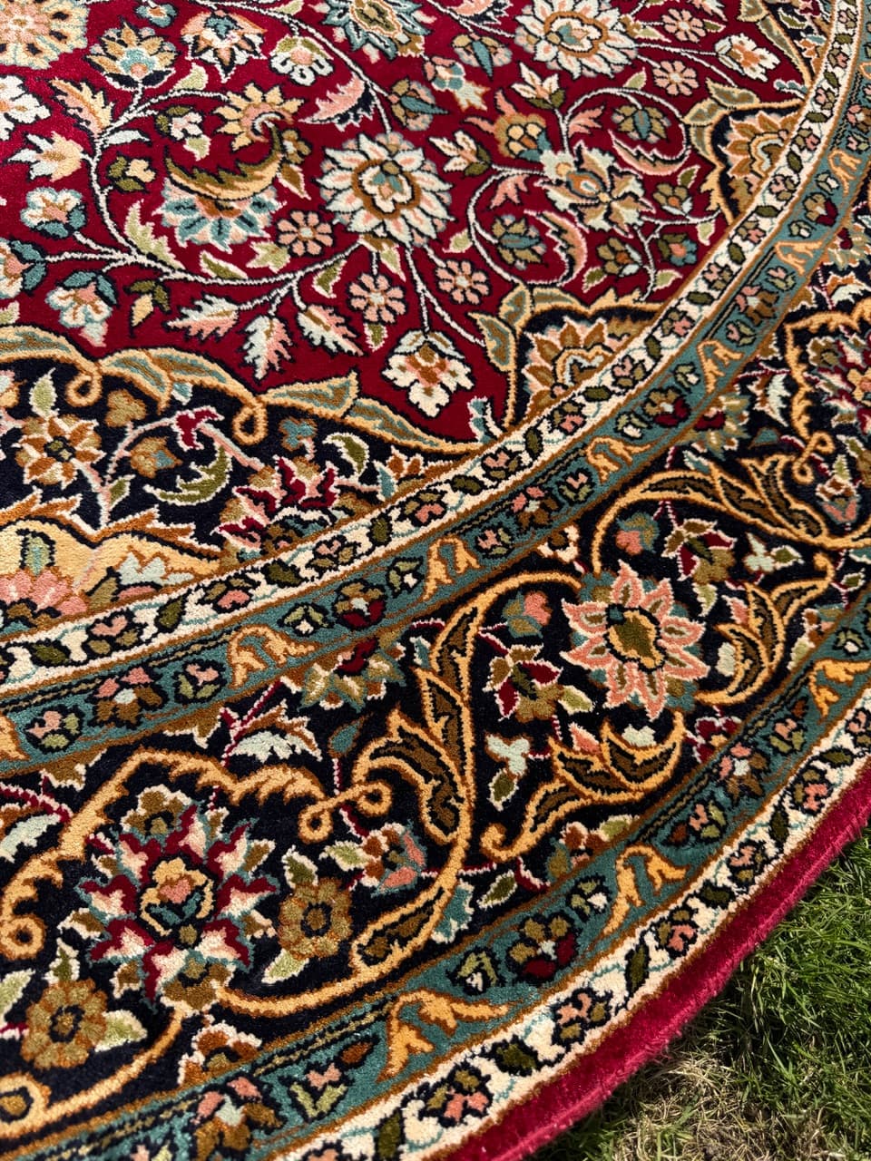 Dywan okrągły Ghoum, 190 cm, jedwab multikolor, Indie - 293353