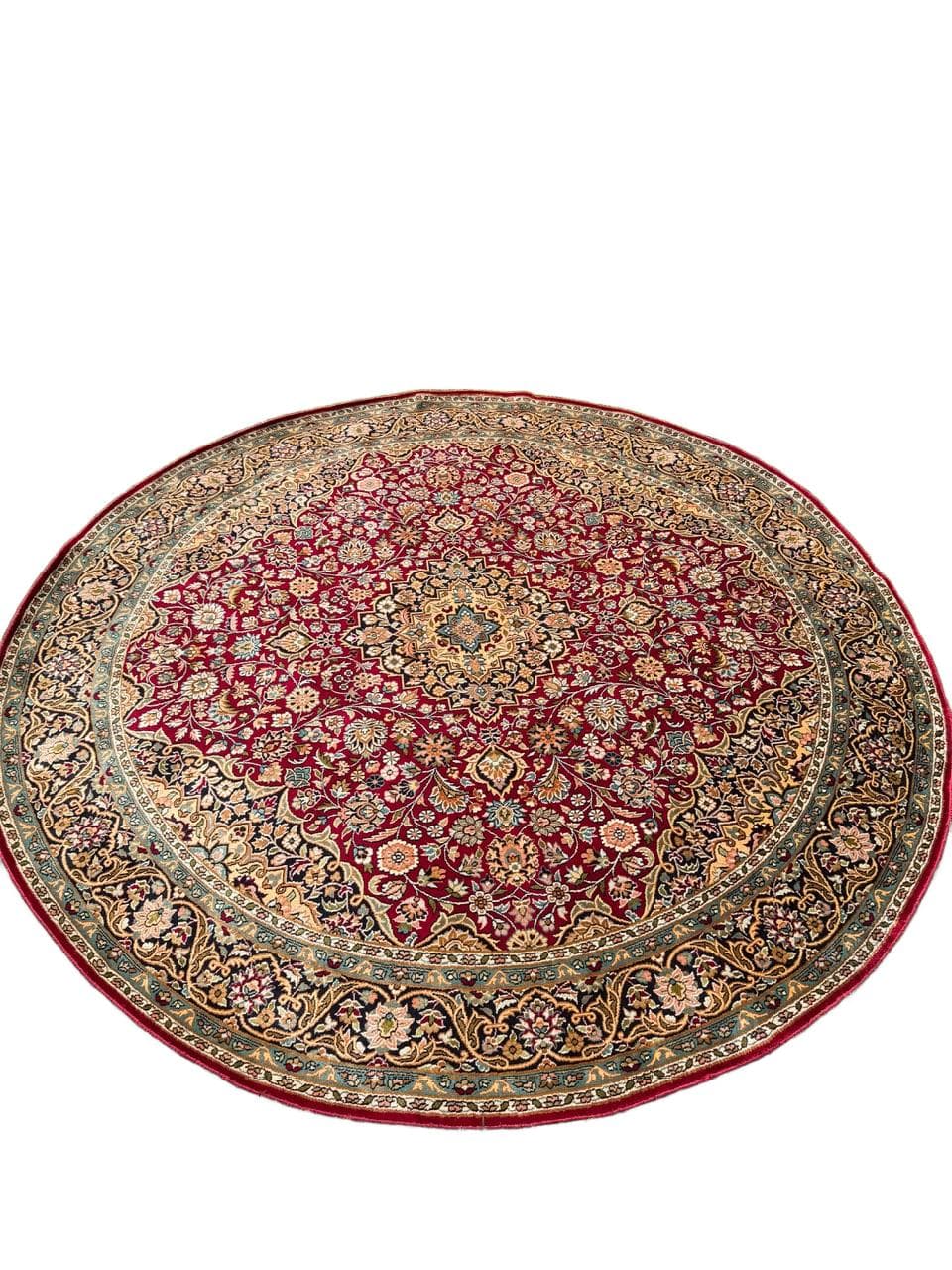 Dywan okrągły Ghoum, 190 cm, jedwab multikolor, Indie