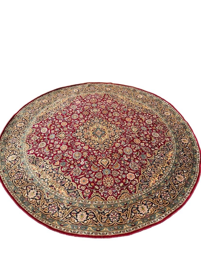 Dywan okrągły Ghoum, 190 cm, jedwab multikolor, Indie