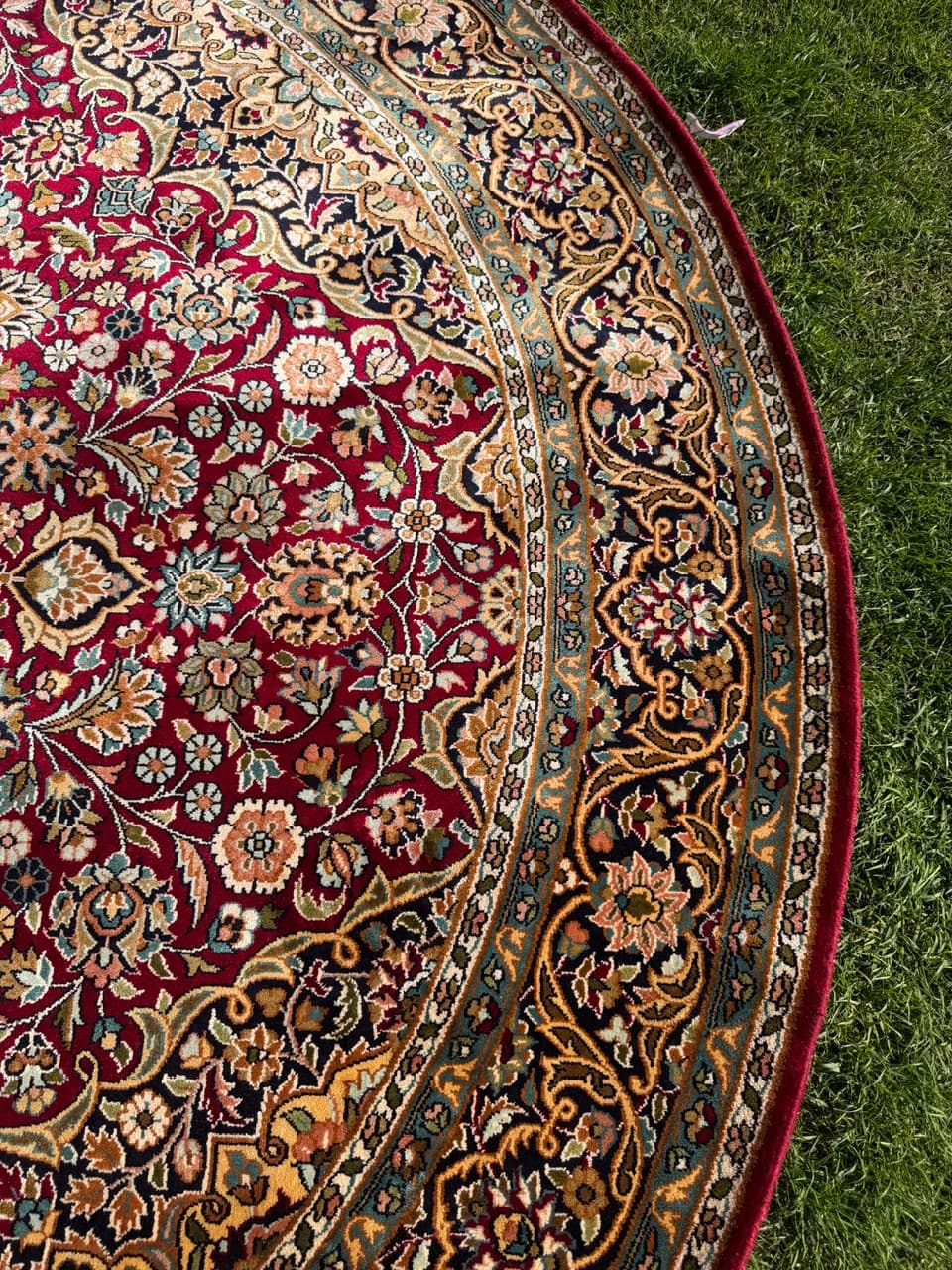 Dywan okrągły Ghoum, 190 cm, jedwab multikolor, Indie - 293362