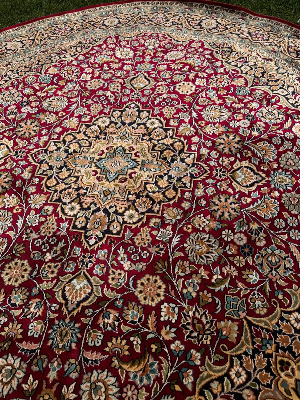 Dywan okrągły Ghoum, 190 cm, jedwab multikolor, Indie - 293361