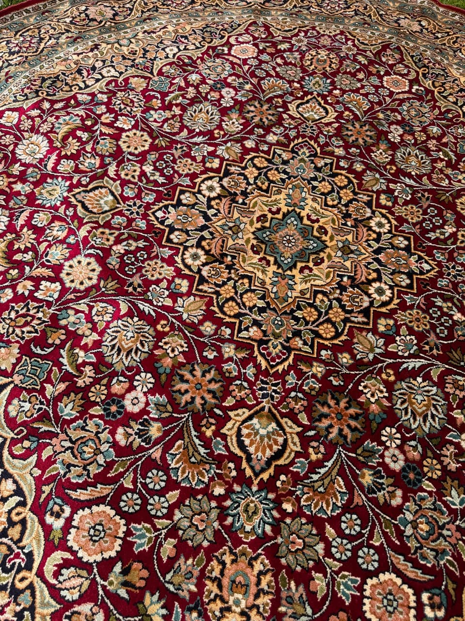 Dywan okrągły Ghoum, 190 cm, jedwab multikolor, Indie - 293358