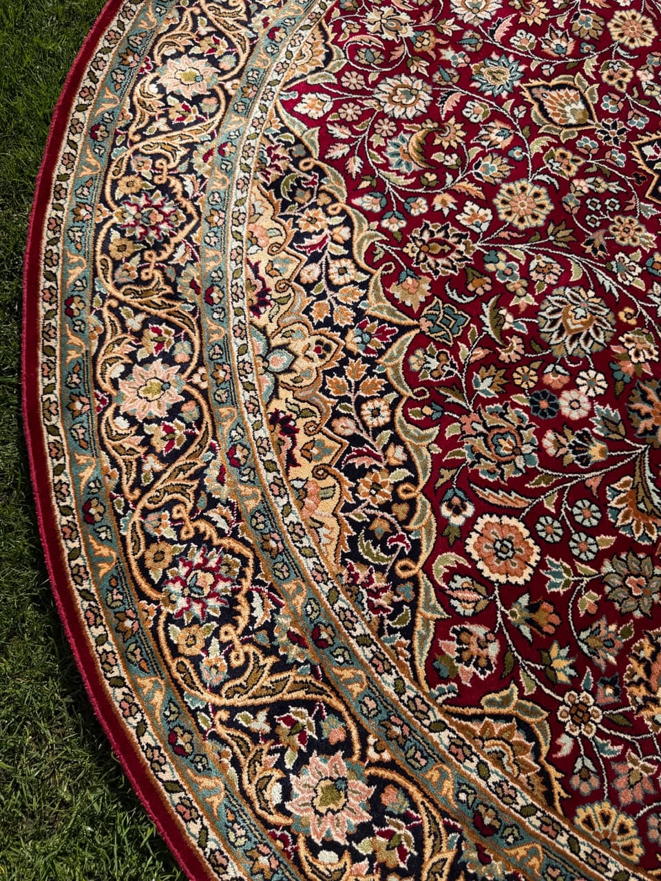 Dywan okrągły Ghoum, 190 cm, jedwab multikolor, Indie - 293359