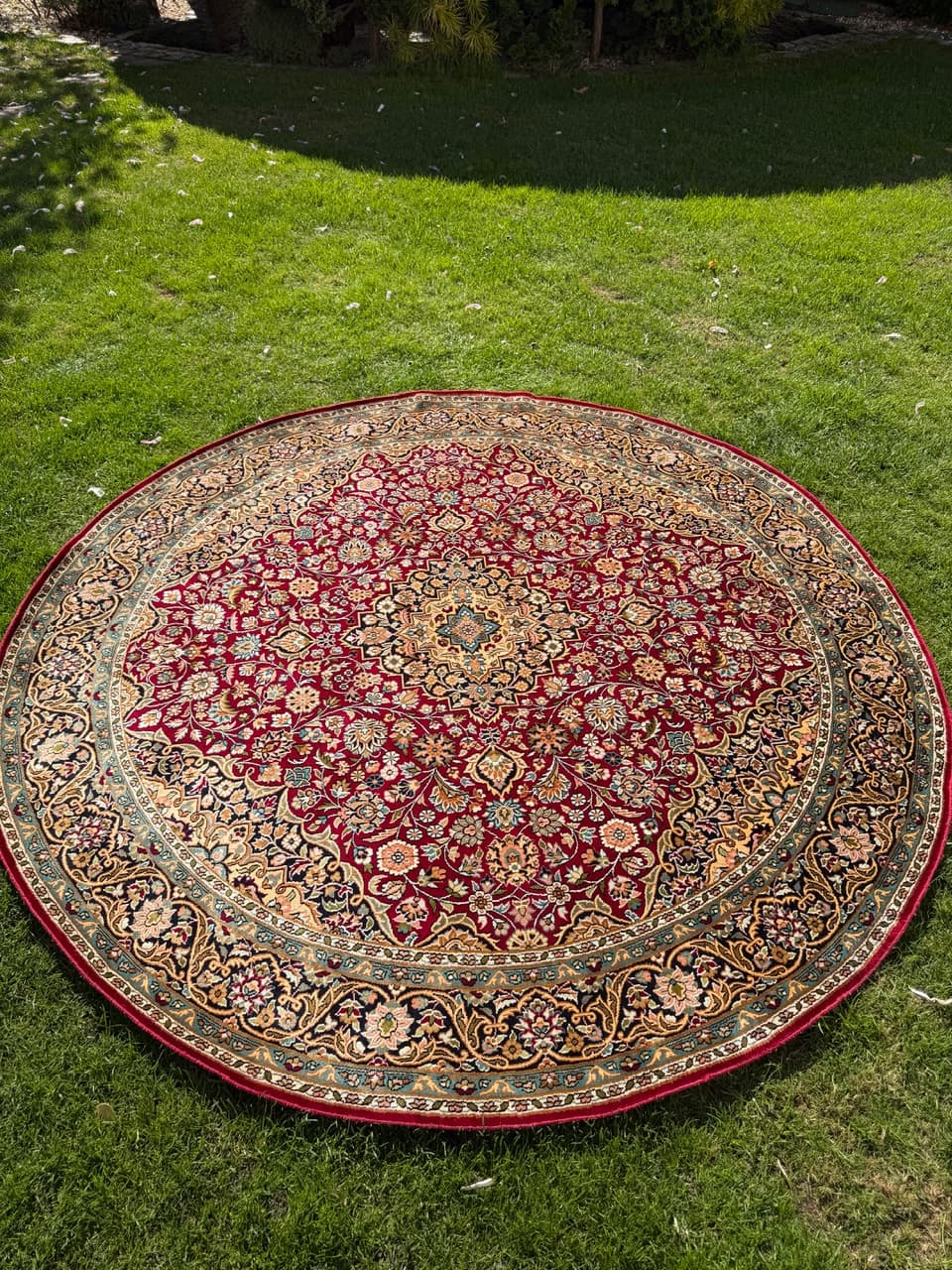 Dywan okrągły Ghoum, 190 cm, jedwab multikolor, Indie - 293356