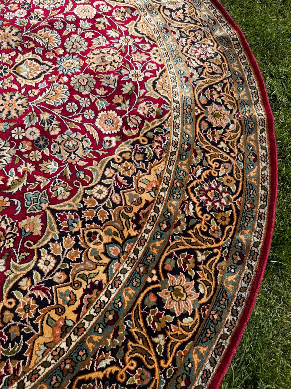 Dywan okrągły Ghoum, 190 cm, jedwab multikolor, Indie - 293360