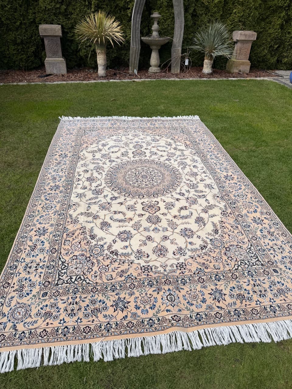 Dywan perski Nain 300x200 cm, wełna jedwab, Iran - 293372
