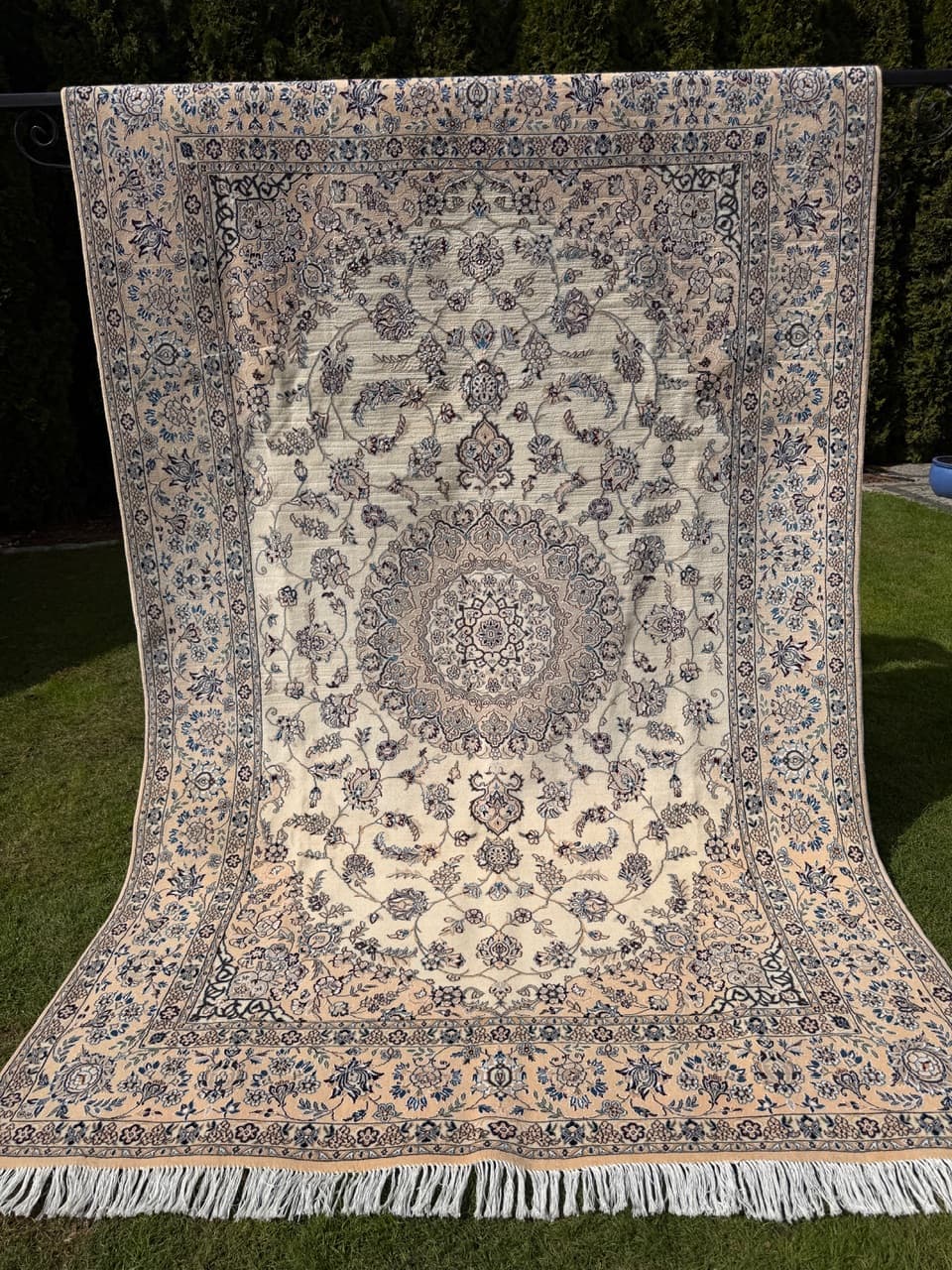 Dywan perski Nain 300x200 cm, wełna jedwab, Iran - 293370