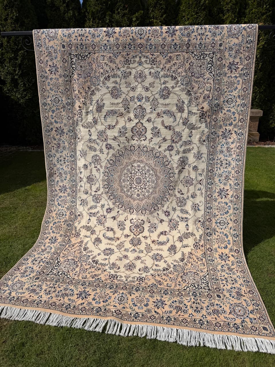 Dywan perski Nain 300x200 cm, wełna jedwab, Iran - 293365