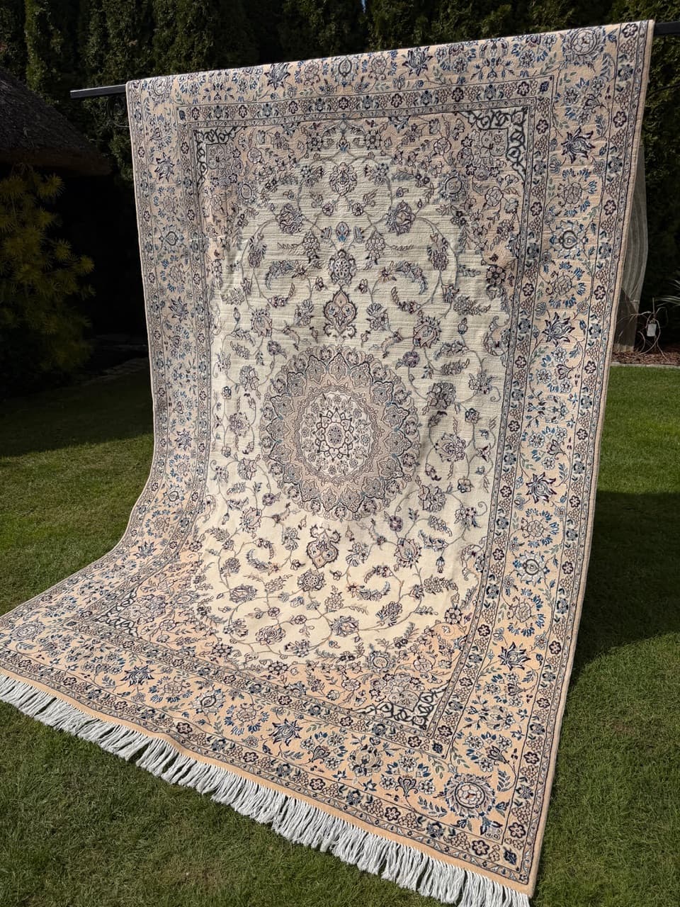 Dywan perski Nain 300x200 cm, wełna jedwab, Iran - 293371