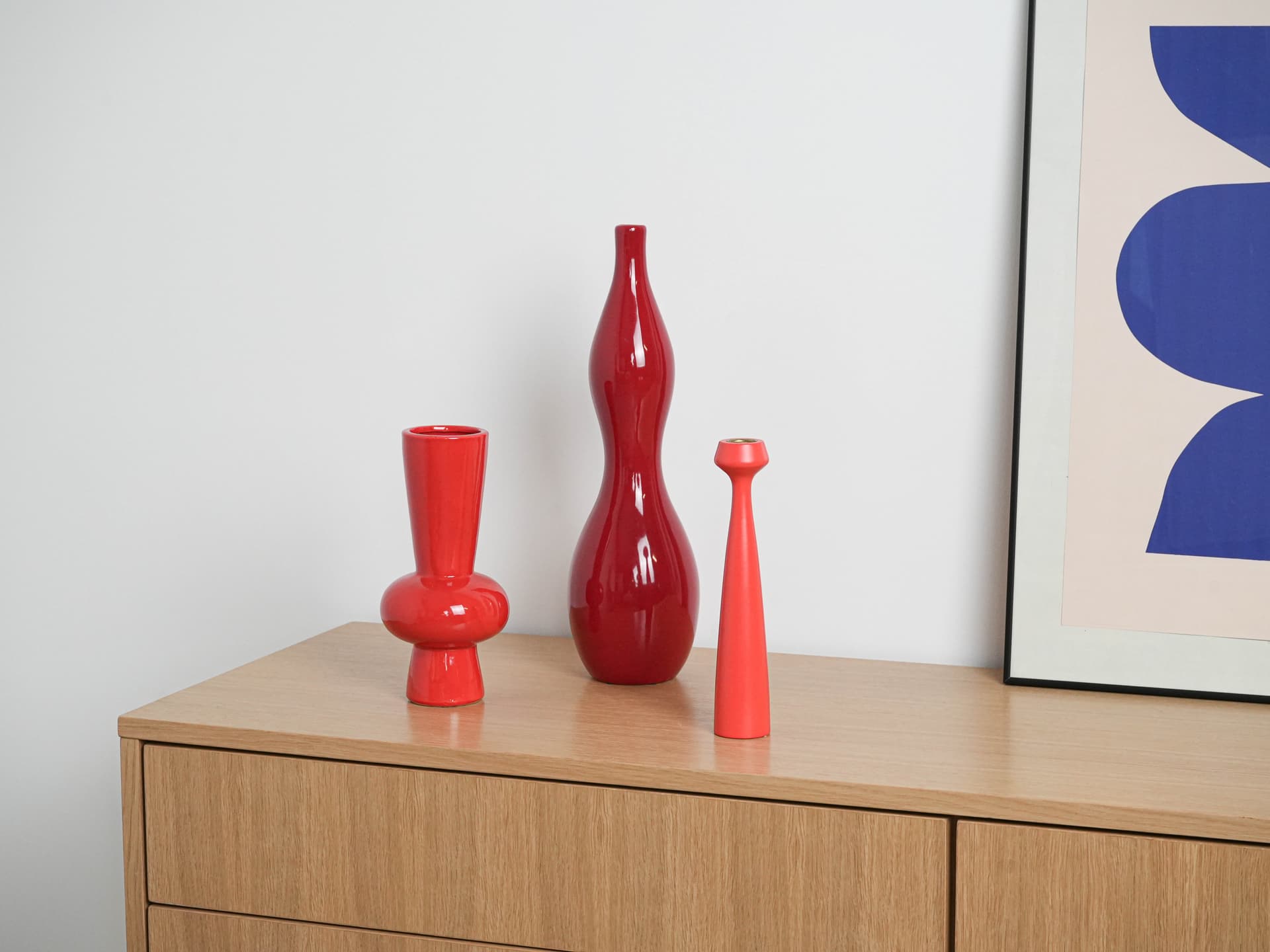 Vase, red, ceramics, Denmark, 1970s. - 293459