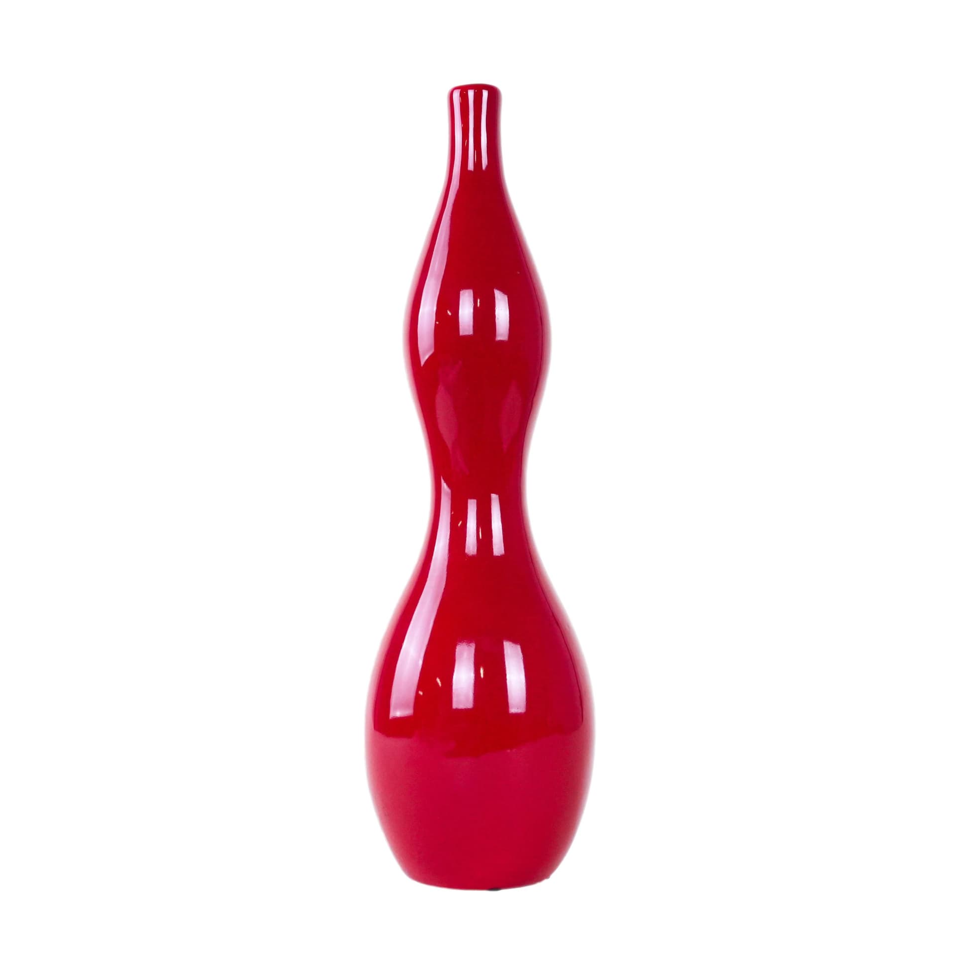 Vase, red, ceramics, Denmark, 1970s.