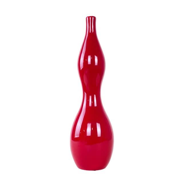 Vase, red, ceramics, Denmark, 1970s. - DIMENSION