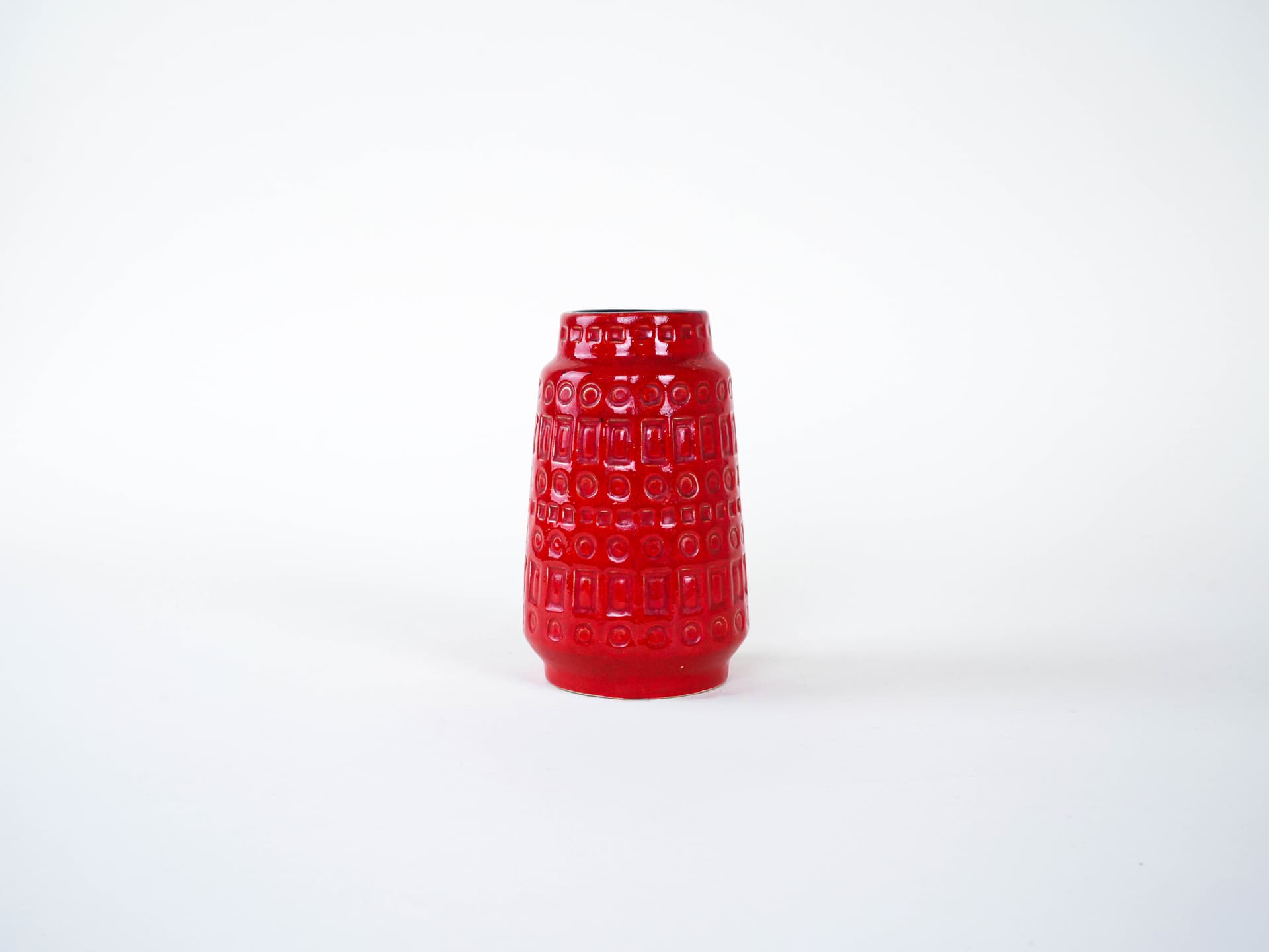 Wazon, czerwony, ceramika, Niemcy, lata 70. - 293507