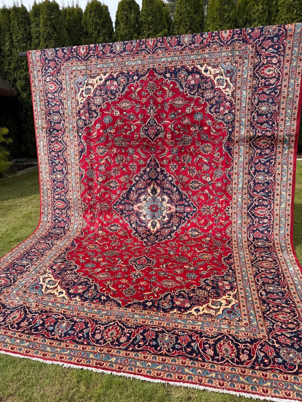 Dywan Keshan, 400x300 cm, czerwony, wełna, Iran - 293612